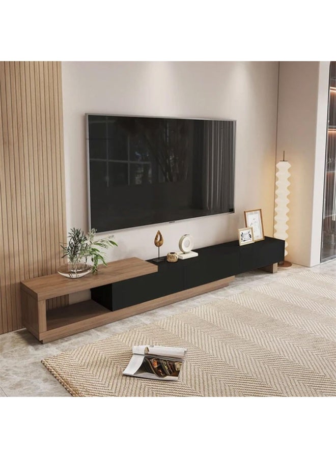 Almaz House Modern TV Unit 255cm Black & Brown - Image 4